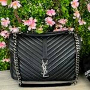 Saint Laurent large collage quilted leather shoulder bag made Italy